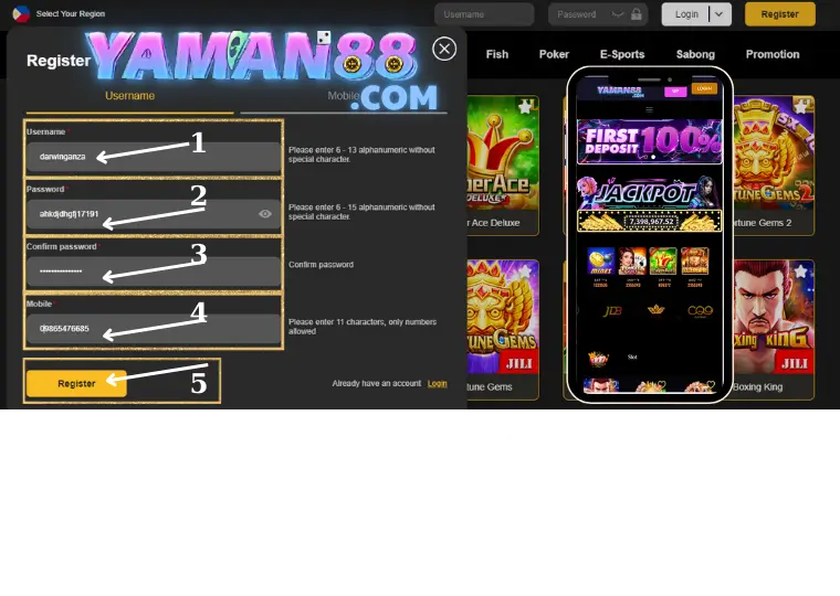 DETAILED GUIDE TO REGISTERING A YAMAN88 ACCOUNT (1)